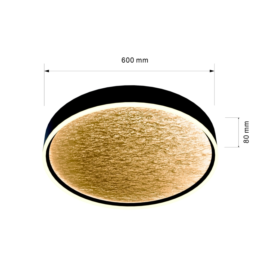Wofi 9002-104L - Plafón LED regulable BORDEAUX LED/60W/230V negro/dorado