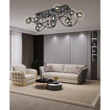 Wofi 9014-1205 - Lámpara de techo LED NANCY 12xG9/3,5W/230V negro/cromo brillante