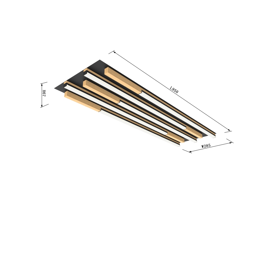 Wofi 9031-506L - Plafón LED regulable PALERMO LED/57W/230V árbol de caucho