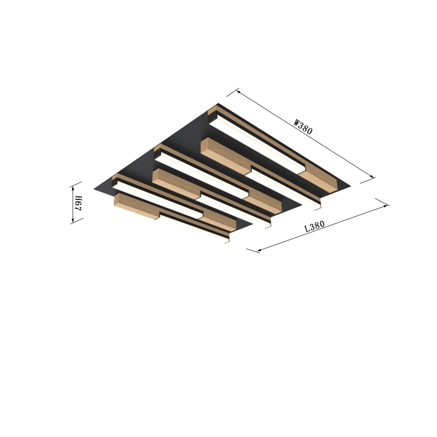 Wofi 9031-606 - Plafón LED regulable PALERMO LED/26W/230V árbol de caucho