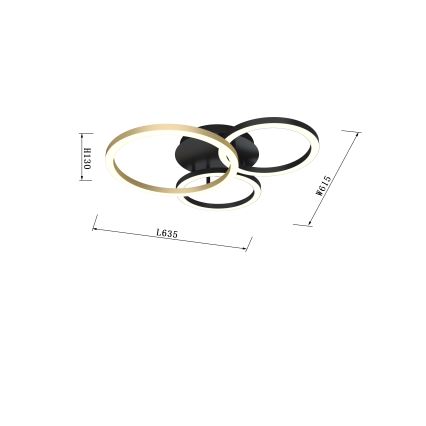 Wofi 9042-304 - Lámpara de techo LED regulable BAYEUX LED/51W/230V