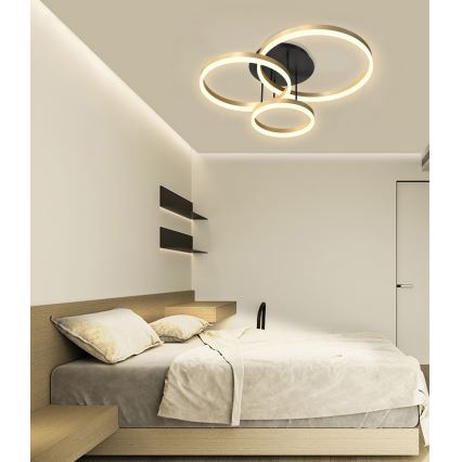 Wofi 9049-401 - Lámpara de techo LED regulable PERPIGNAN LED/51W/230V dorado