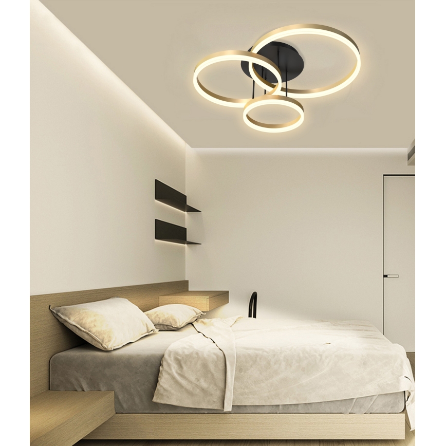 Wofi 9049-401 - Lámpara de techo LED regulable PERPIGNAN LED/51W/230V dorado