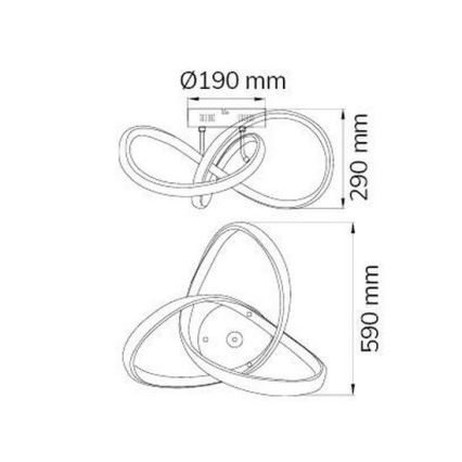 Wofi 9134.01.15.7000 - Lámpara de techo LED INDIGO LED/45W/230V