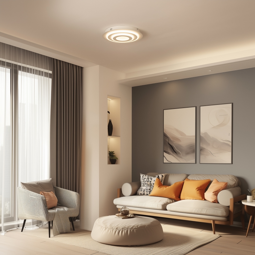 Wofi 9464.01.06.9000 - Lámpara de techo LED FLYNN LED/25W/230V Ø 60 cm blanco