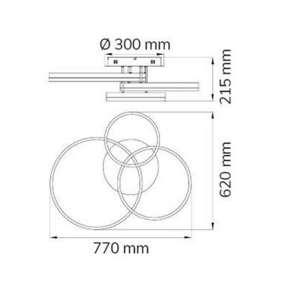 Wofi 9822.03.88.9000 - Lámpara de techo LED regulable VAASA LED/58W/230V