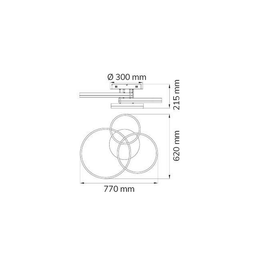 Wofi 9822.03.88.9000 - Lámpara de techo LED regulable VAASA LED/58W/230V