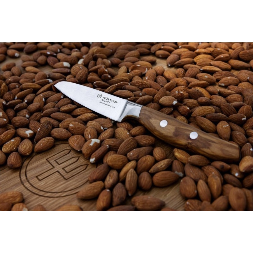 Wüsthof - Cuchillo de cocina para verduras AMICI 9 cm madera de olivo