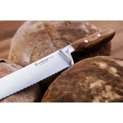 Wüsthof - Cuchillo de pan AMICI 23 cm madera de olivo