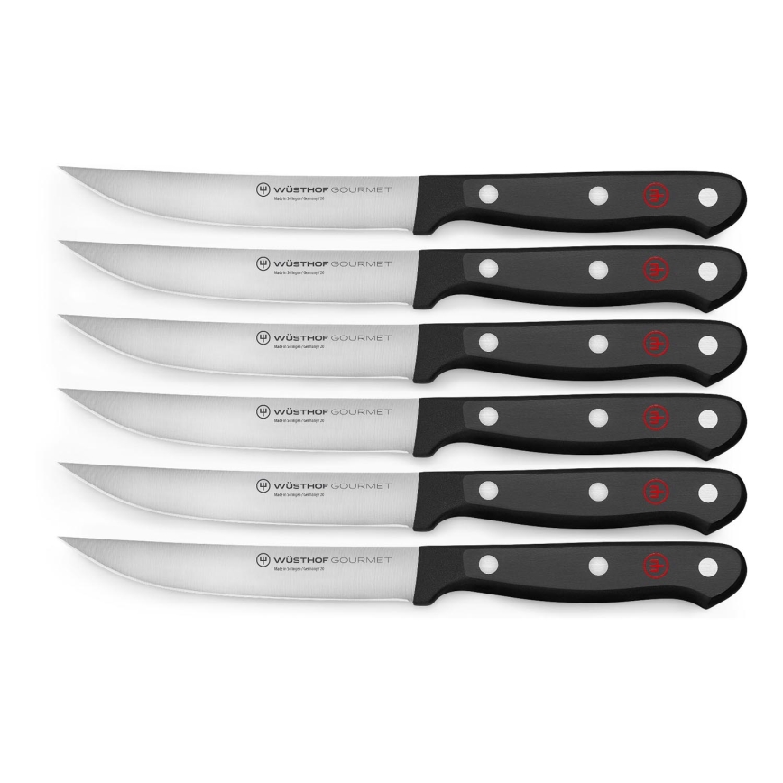 Wüsthof - Juego de cuchillos de cocina para filete GOURMET 6 piezas negro