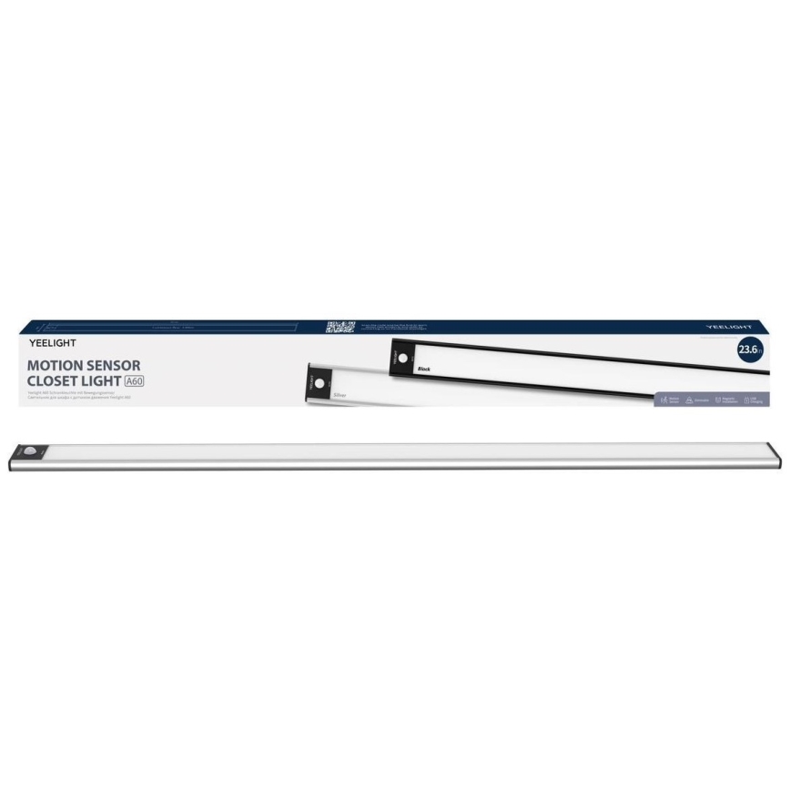 Yeelight - LED Iluminación para muebles recargable y regulable con sensor LED/2,4W/2200 mAh 2700K 60 cm plata