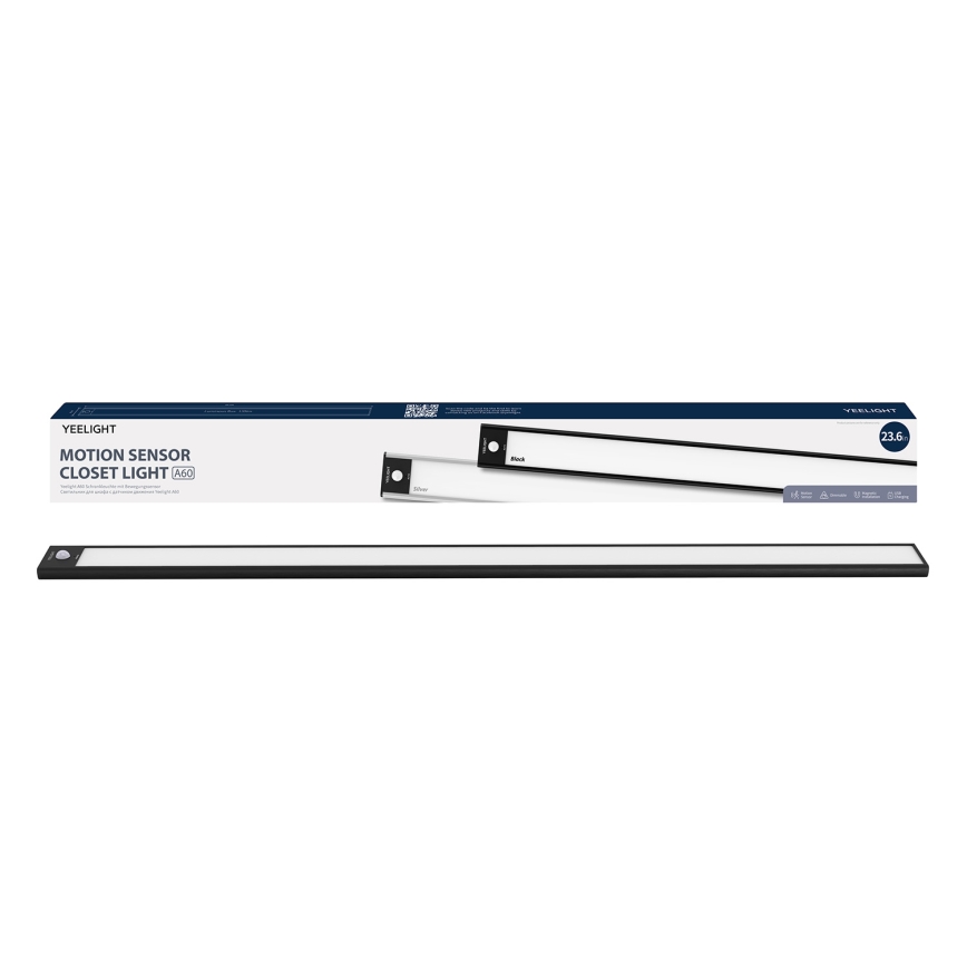 Yeelight - Iluminación LED regulable recargable para muebles con sensor LED/2,4W/2200 mAh 4000K 60 cm negro