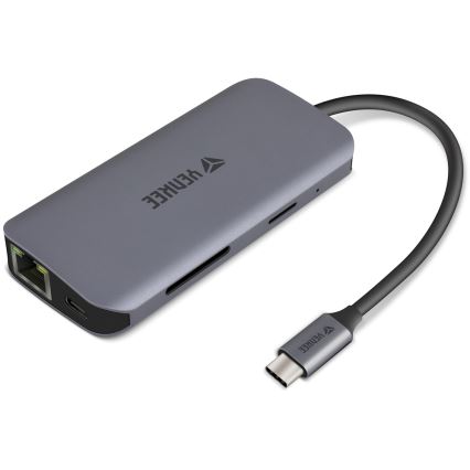 Yenkee - Adaptador multipuerto 8en1 USB tipo C