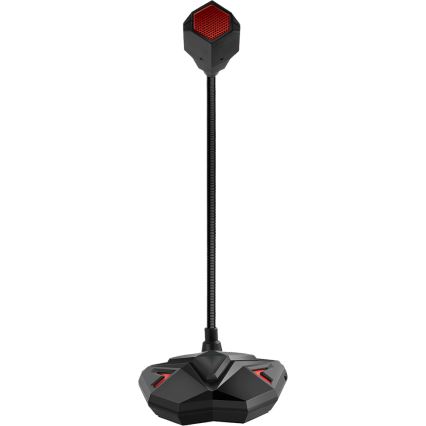 Yenkee - Micrófono USB Gaming LED 5V negro/rojo