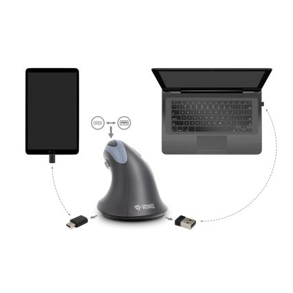 Yenkee - Ratón ergonómico 1000/1600 DPI 1xAA negro
