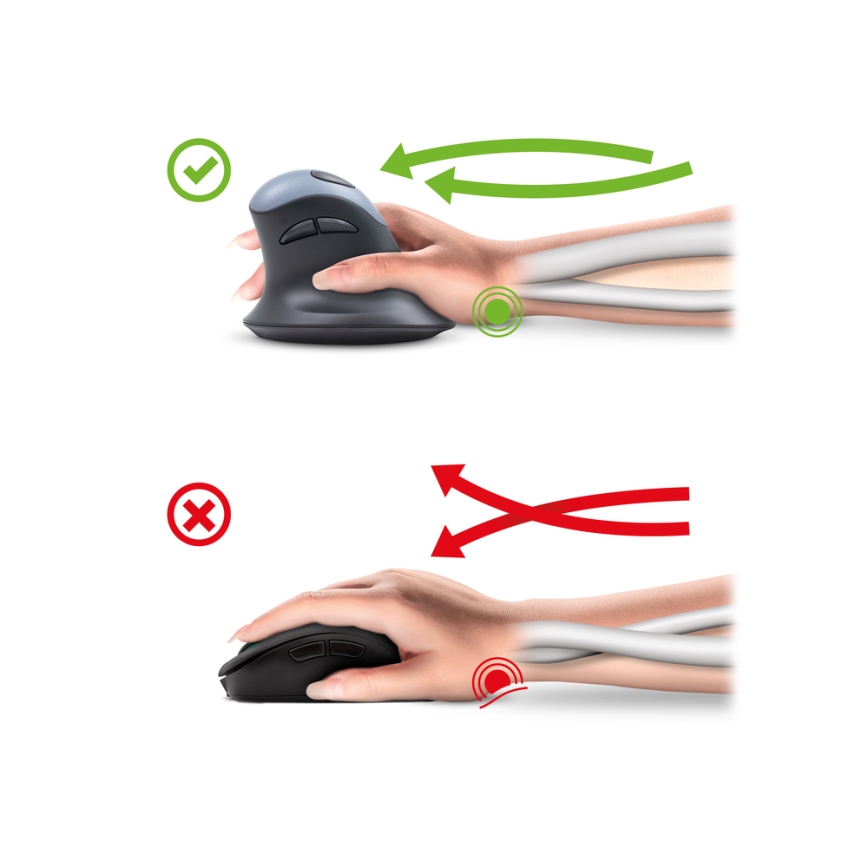 Yenkee - Ratón ergonómico 1000/1600 DPI 1xAA negro