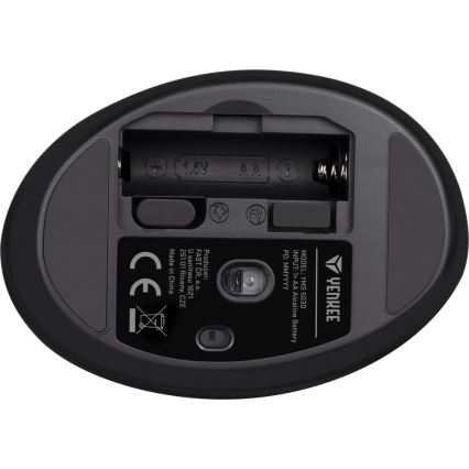 Yenkee - Ratón ergonómico 1000/1600 DPI 1xAA negro