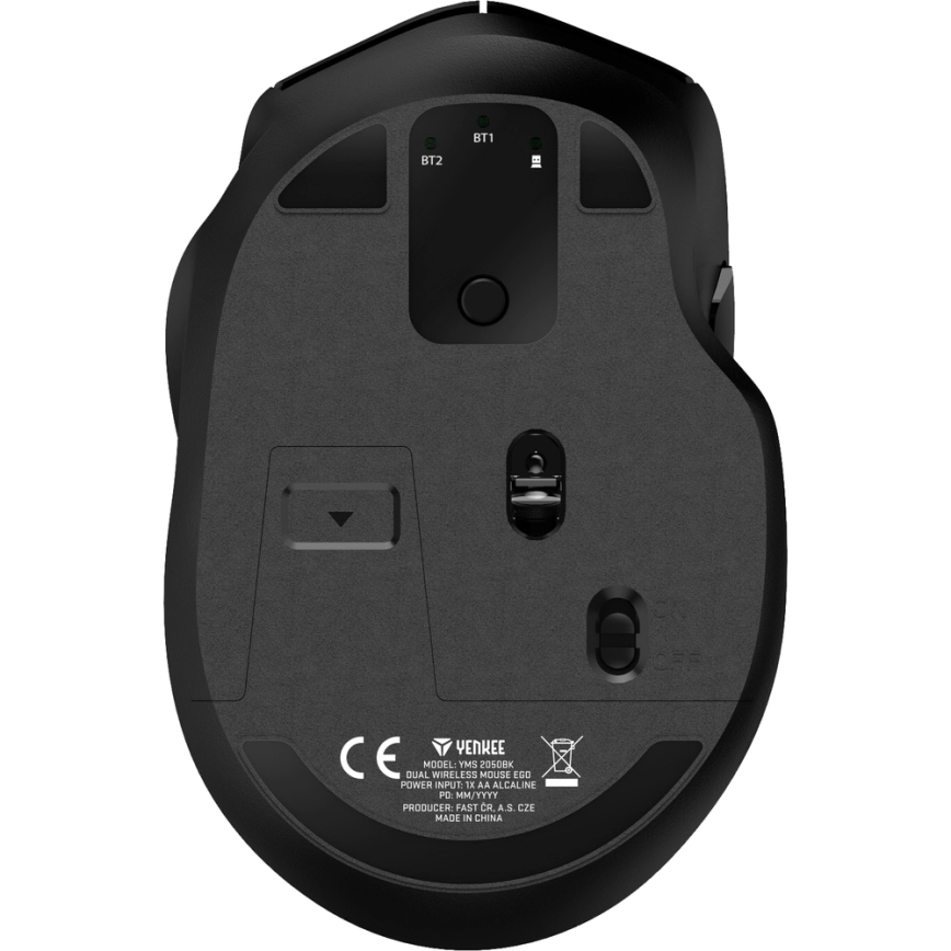 Yenkee - Ratón inalámbrico 800/1200/1600 DPI 1xAA negro