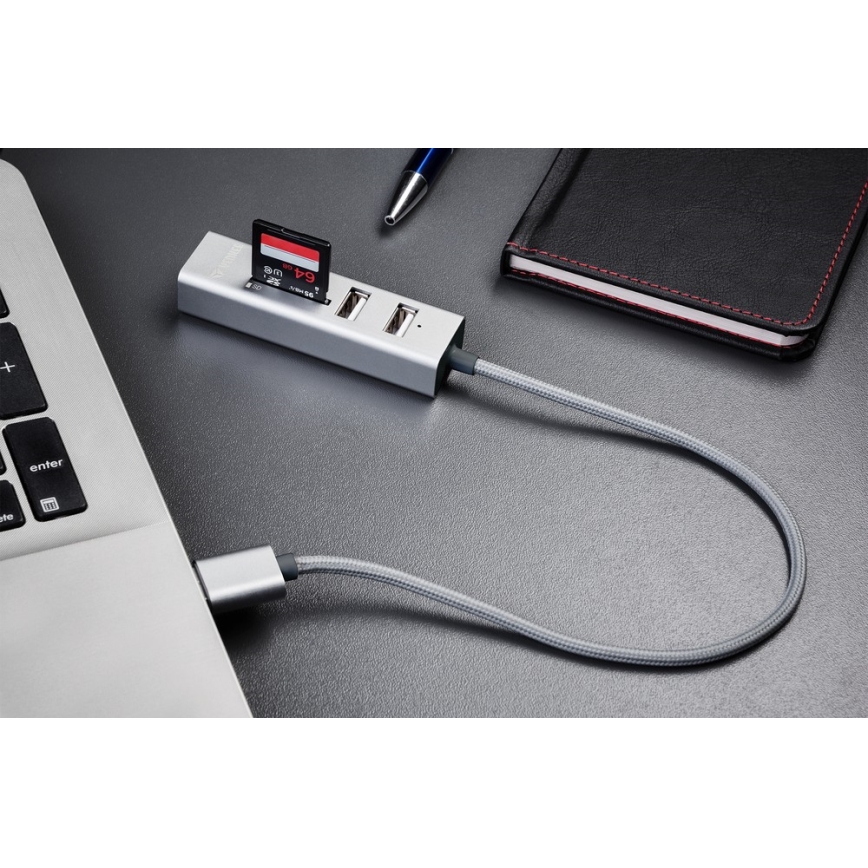 Yenkee - Regleta USB 2.0 y lector de tarjetas