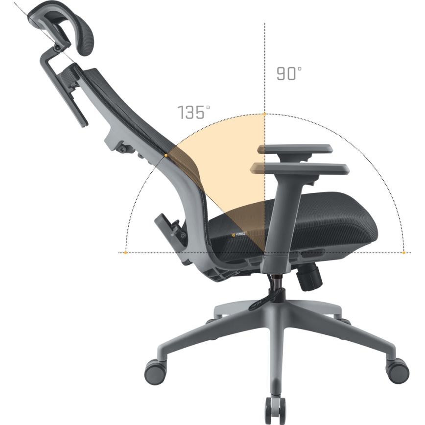 Yenkee - Silla de oficina negra/gris