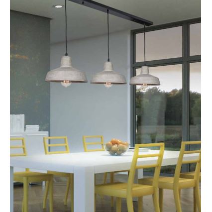 Zambelis 1653 - Lámpara colgante 3xE27/40W/230V concreto