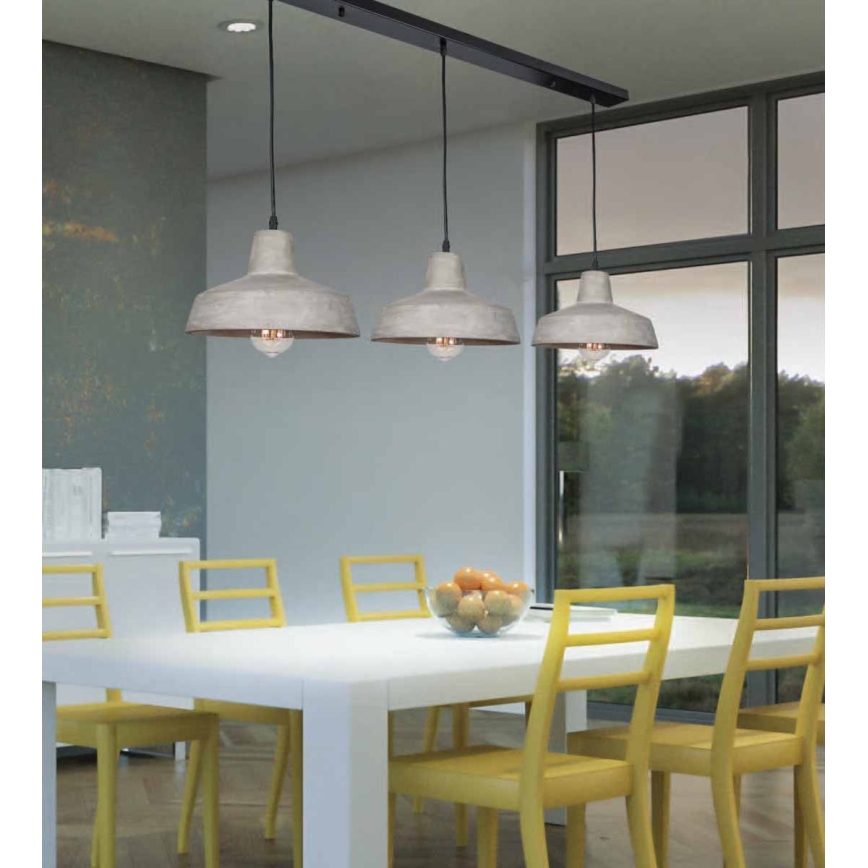 Zambelis 1653 - Lámpara colgante 3xE27/40W/230V concreto