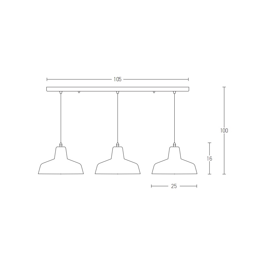 Zambelis 1653 - Lámpara colgante 3xE27/40W/230V concreto