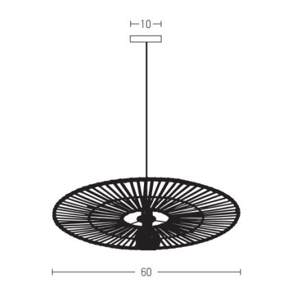 Zambelis 19104 - Lámpara colgante 1xE27/40W/230V bambú/negro