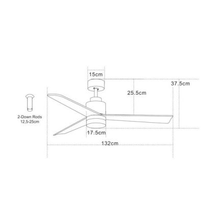 Zambelis 19135 - Ventilador de techo LED LED/15W/230V 3000/4000/6000K + mando a distancia
