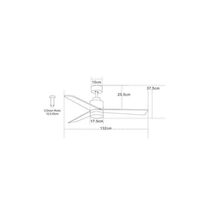 Zambelis 19135 - Ventilador de techo LED LED/15W/230V 3000/4000/6000K + mando a distancia