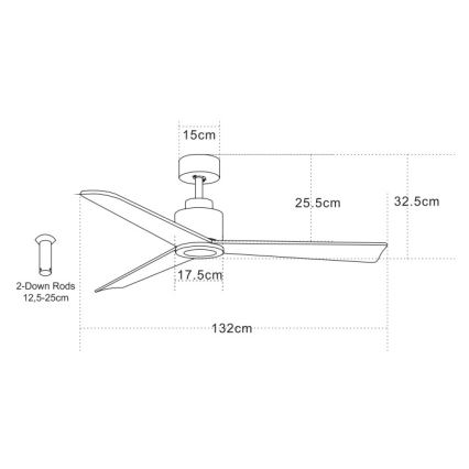 Zambelis 19136-B - Ventilador de techo + control remoto