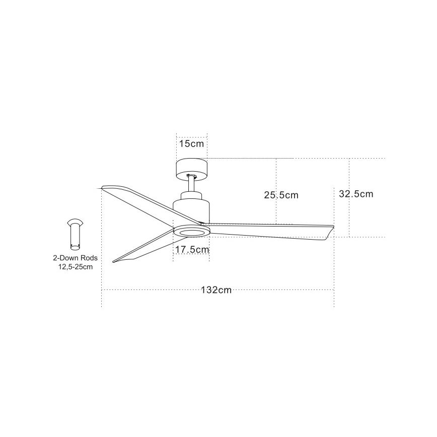 Zambelis 19136-B - Ventilador de techo + control remoto