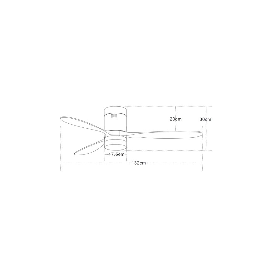 Zambelis 19144 - Ventilador de techo LED LED/15W/230V 3000/4000/6000 cereza + mando a distancia