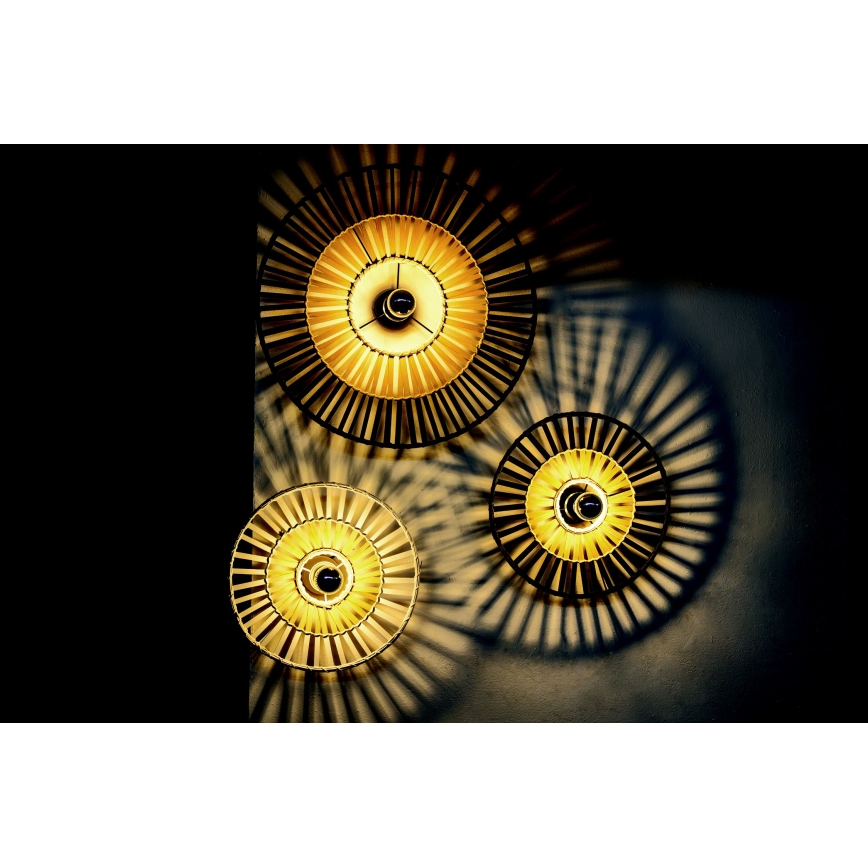 Zambelis 19252 - Aplique 1xE27/40W/230V bambú/negro
