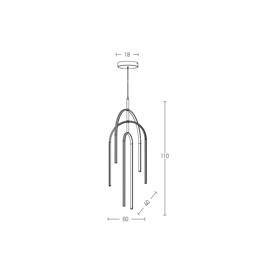 Zambelis 1931 - Lámpara de araña LED regulable LED/80W/230V dorado