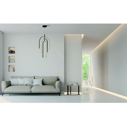 Zambelis 1932 - Lámpara de araña LED regulable LED/80W/230V negro