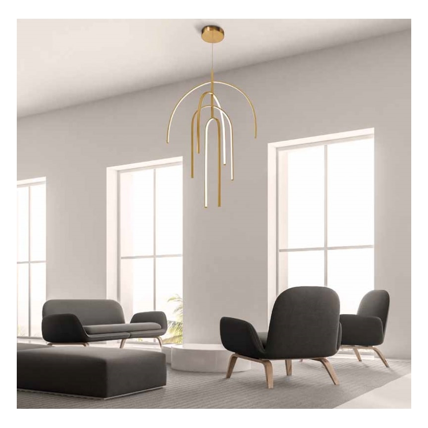 Zambelis 1933 - Lámpara de araña LED regulable LED/96W/230V dorado