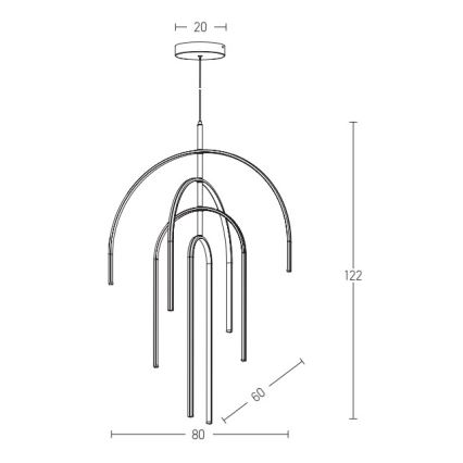 Zambelis 1933 - Lámpara de araña LED regulable LED/96W/230V dorado