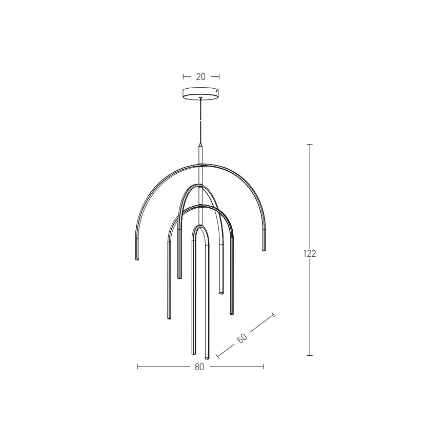 Zambelis 1933 - Lámpara de araña LED regulable LED/96W/230V dorado