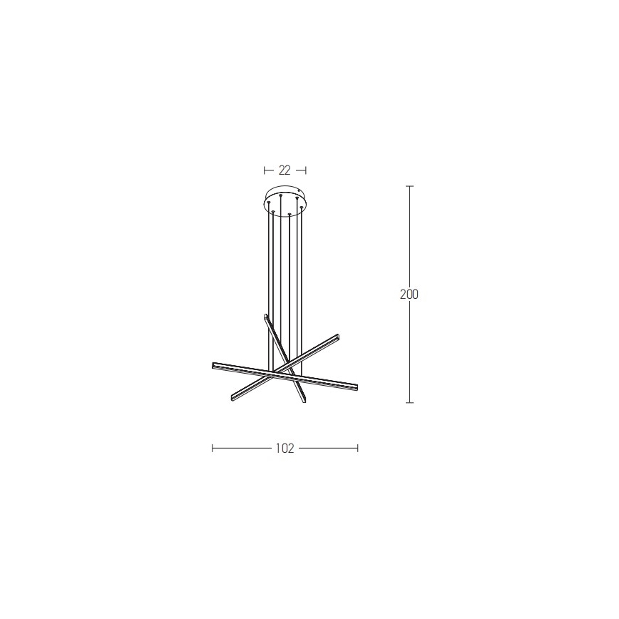 Zambelis 1947 - Lámpara de araña LED regulable LED/48W/230V negro