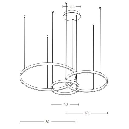 Zambelis 1956-D - Lámpara de araña LED regulable LED/136W/230V