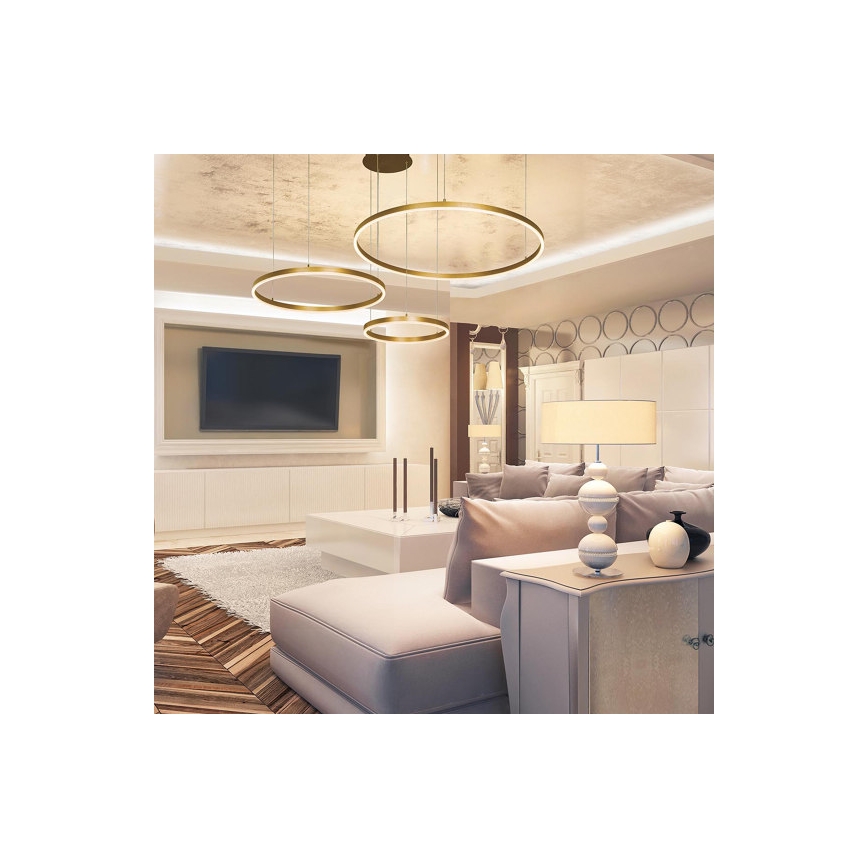 Zambelis 1956 - Lámpara LED colgante LED/136W/230V dorado