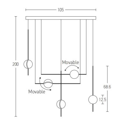 Zambelis 2001 - Lámpara LED colgante LED/38W/230V