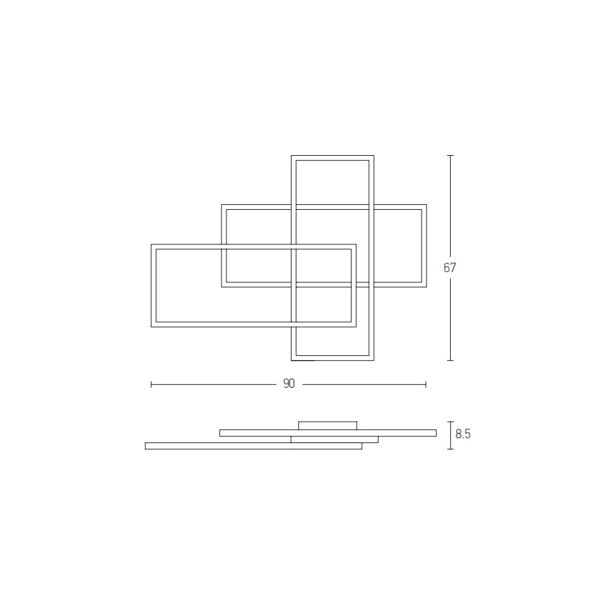 Zambelis 2020 - Lámpara de techo LED regulable LED/55W/230V negro