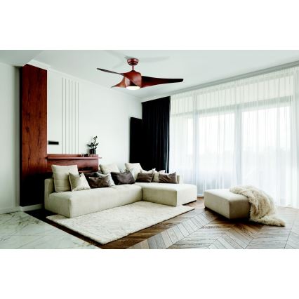 Zambelis 20256 - Ventilador de techo LED LED/15W/230V 3000/4000/6000 cereza + mando a distancia