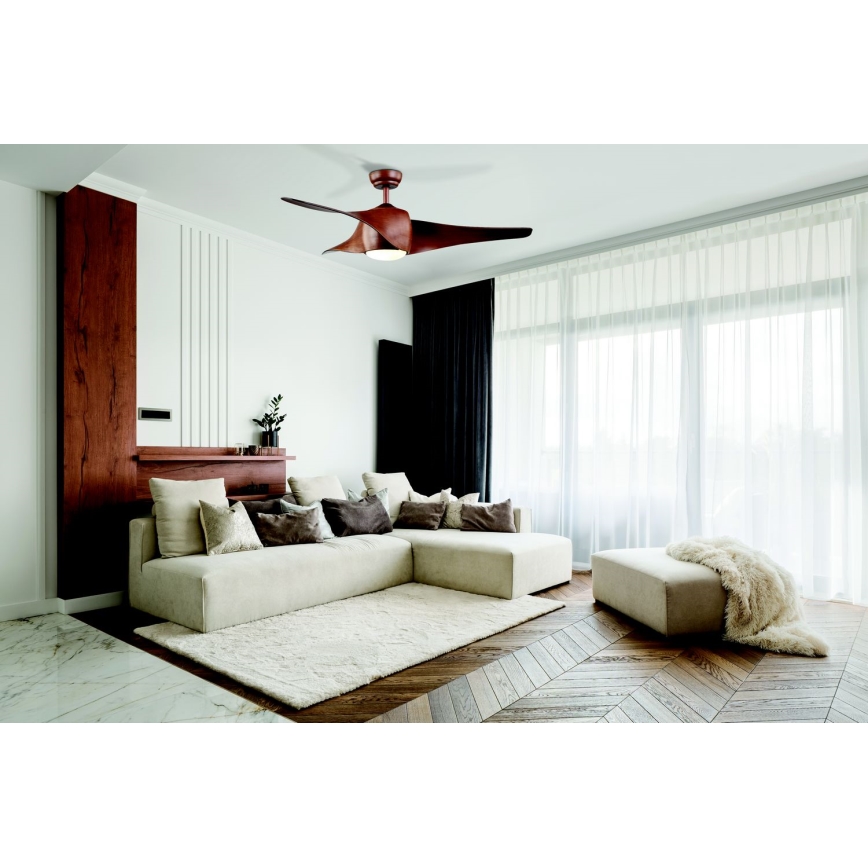 Zambelis 20256 - Ventilador de techo LED LED/15W/230V 3000/4000/6000 cereza + mando a distancia