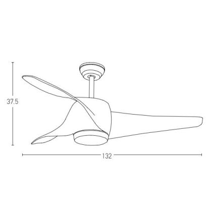Zambelis 20256 - Ventilador de techo LED LED/15W/230V 3000/4000/6000 cereza + mando a distancia