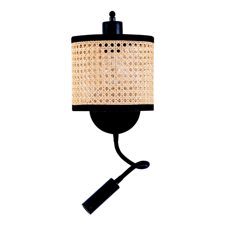 Zambelis 20355 - Lámpara de pared LED 1xE27/40W + LED/3W/230V ratán