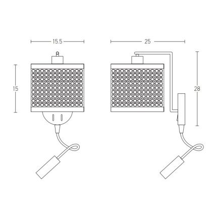 Zambelis 20355 - Lámpara de pared LED 1xE27/40W + LED/3W/230V ratán