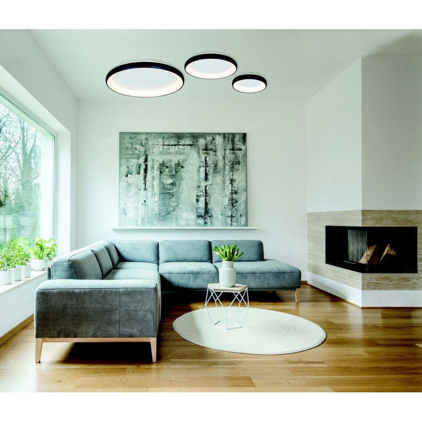 Zambelis 2048 - Plafón LED regulable LED/50W/230V diá. 60 cm negro